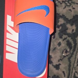 Nike Kids Slide Sandals - Blue and Orange